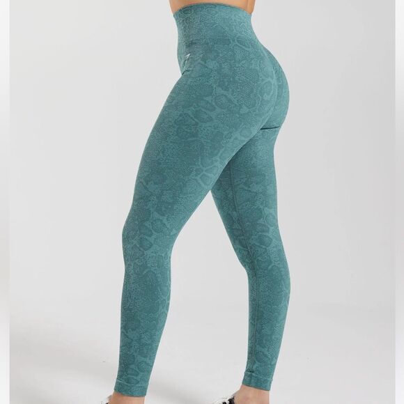 Gymshark ADAPT CAMO SEAMLESS LEGGINGS Size Small Iceburg‎ Blue/Thunder Blue NWT - Picture 5 of 7